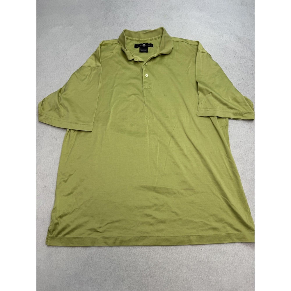 Nike Tiger Woods Polo Shirt Mens Large Green 100% Cotton Golf Jersey Logo
